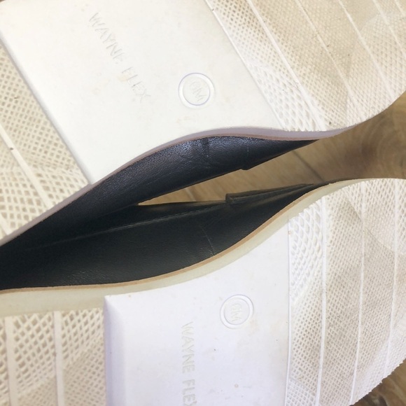 Wayne Flex Black Leather Loafers w/White Soles 6M - Picture 6 of 6